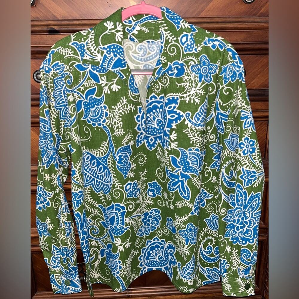 Handmade Women’s Pullover Cotton Long Sleeve Shirt 23” P2P